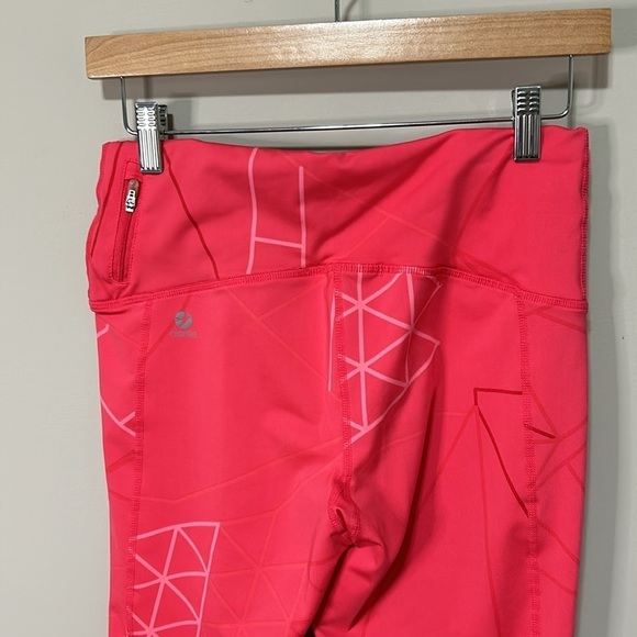 Oiselle KC Knicker Capri Legging Crop Pant punch koolhaus Pink Geometric Sz 10 - Picture 5 of 14